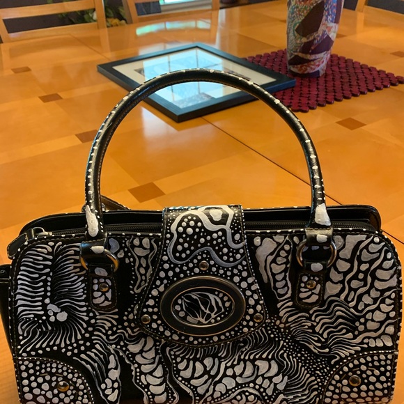 Handbags - Hand painted one of a kind, vintage black purse